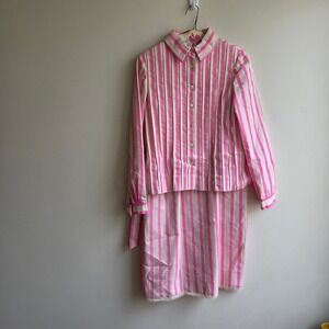 Vintage‎ Anne Fogarty Pink Stripe Dress Jacket Set ILGWU Size 12 60s Rockabilly